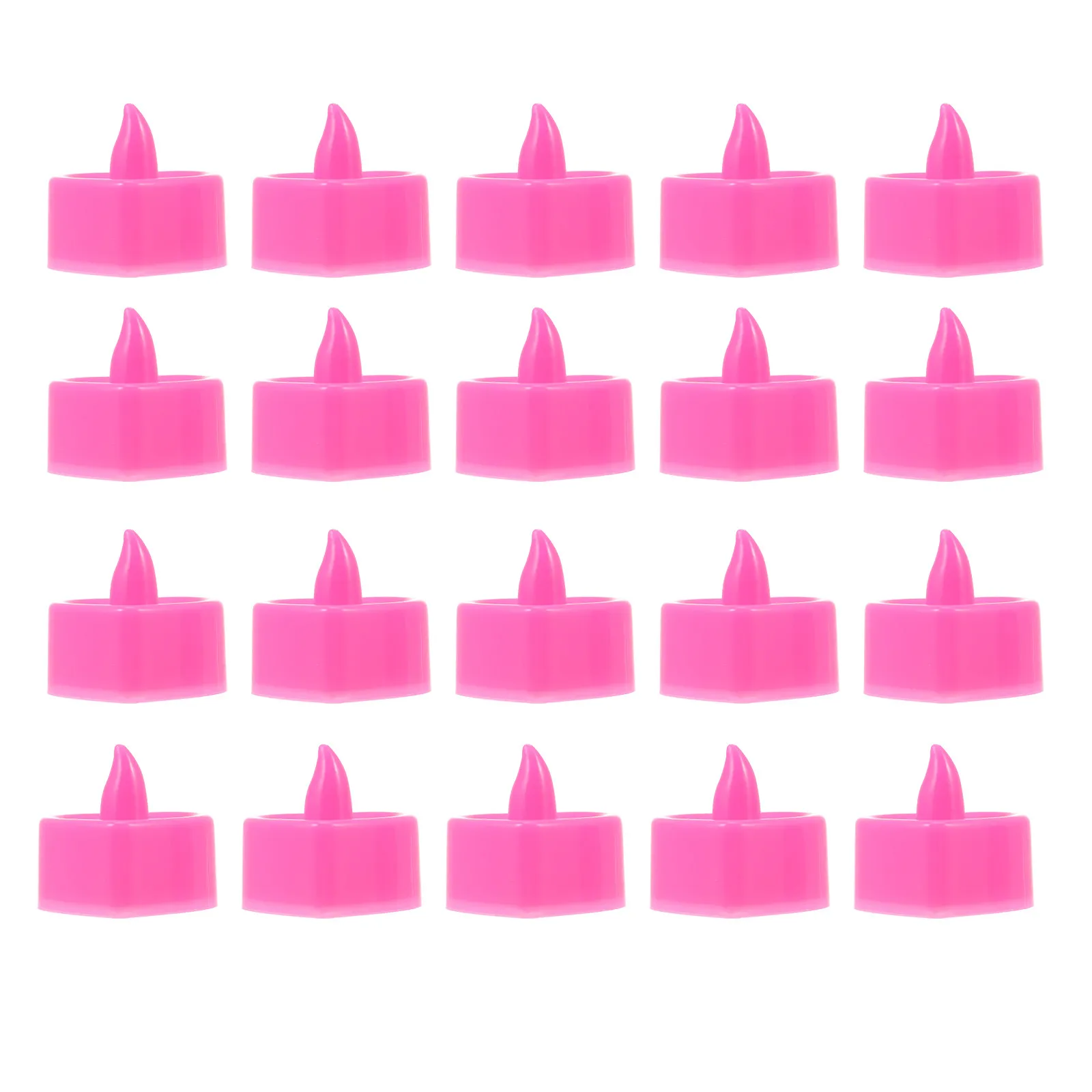 24Pcs Heart Modeling LED Lamp Romantic Electric Light Adornment Fire Smoke Free Battery Powered Desktop Lamp