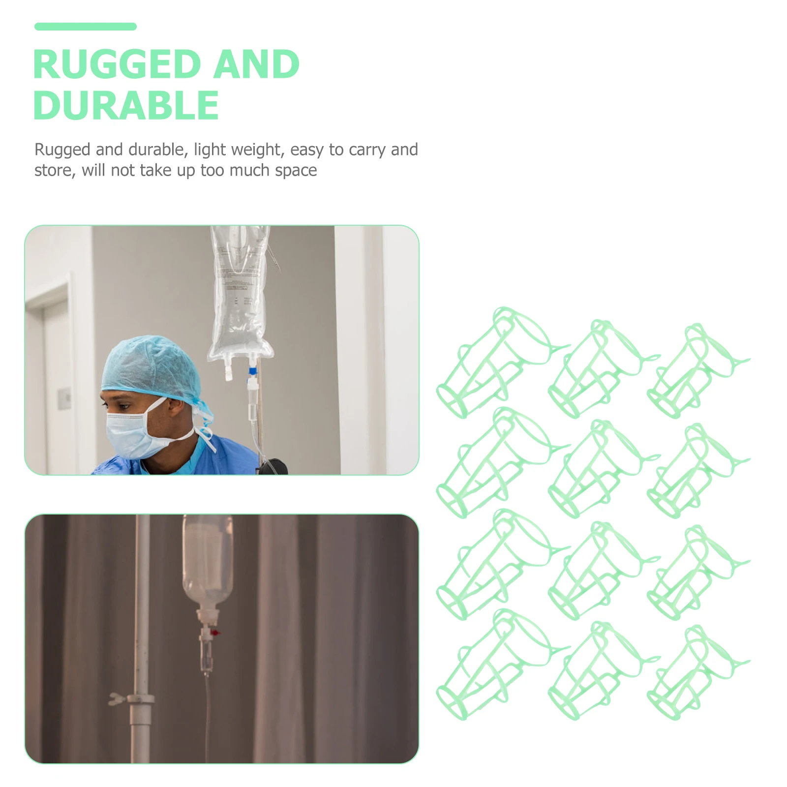 

36pcs Hospital Home Use Infusion Hanging Durable Lightweight Saline Bottle Saline Bottle Infusion Nets Nets Green