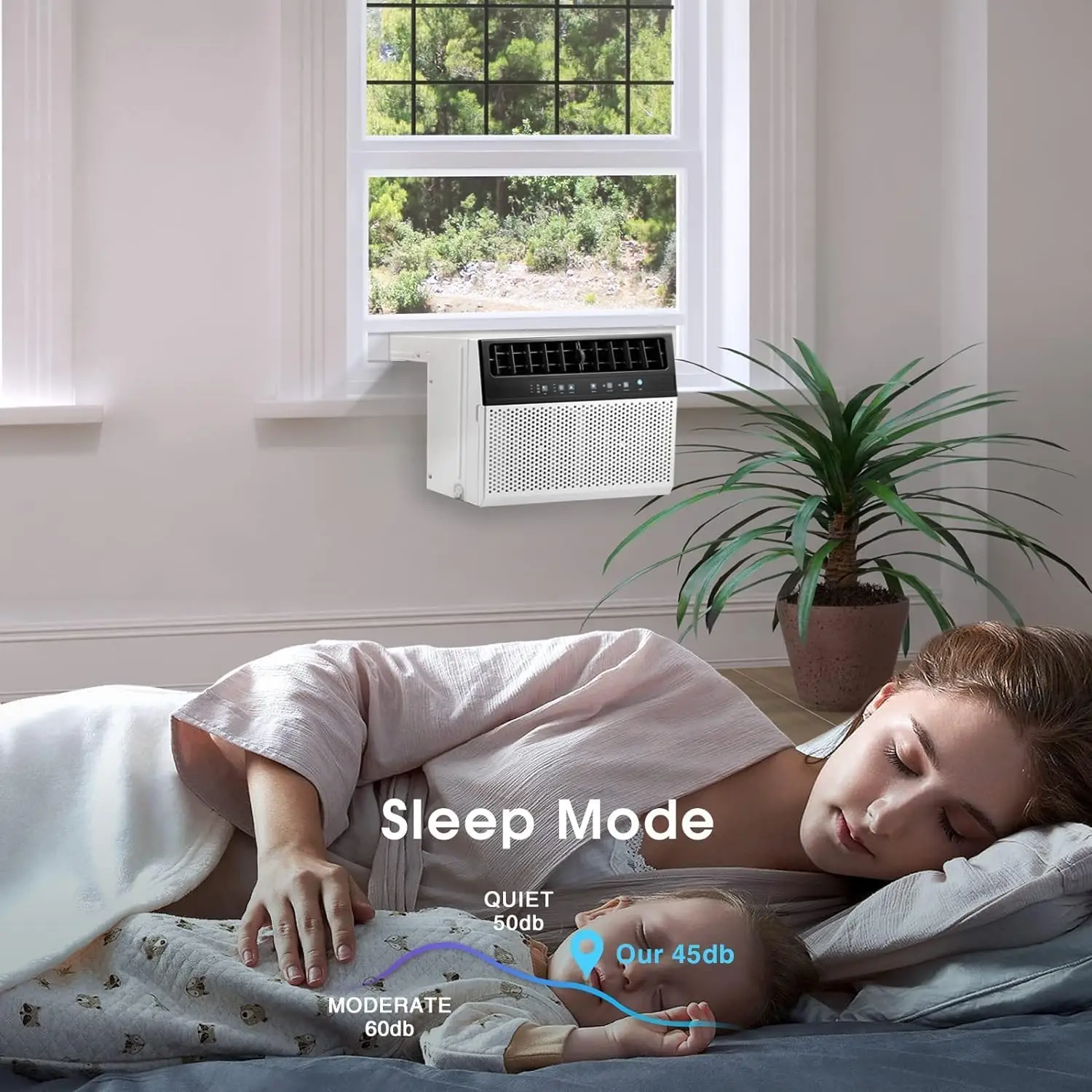 

12,000 BTU Window Air Conditioners, U-Shaped Air Condtioner Unit Cools up to 550 Sq. Ft, 6 Modes 24H Timer