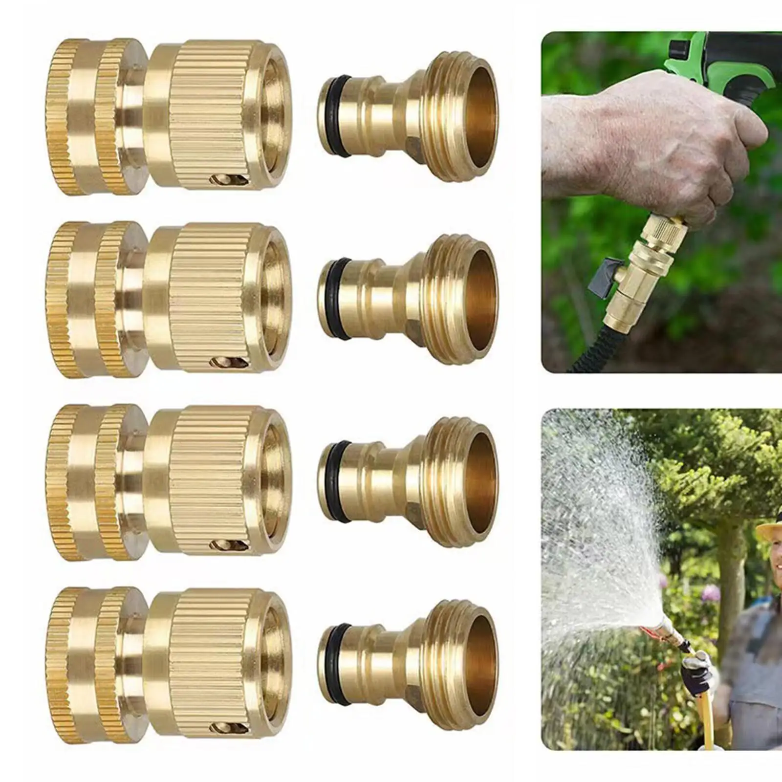 

Heavy Duty 3/4 Garden Hose Quick Connectors Leakproof Coupling Set for Outdoor Watering Equipment