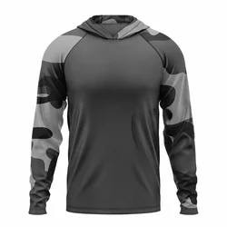 Long Sleeve Fishing Clothing Men Outdoor UV Jersey Hooded Coat Sunscreen Breathable Anti Mosquito Dry Thin Fishing Wear