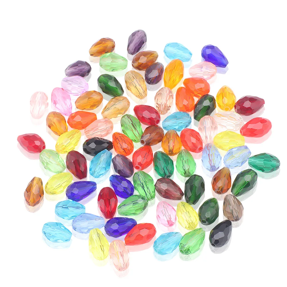 Tear Drop Mixed Color Faceted Crystal Glass Beads Pear Shape Loose Crafts for Jewelry Making DIY Needdlework 100Pcs/Lot 4x6mm image 6