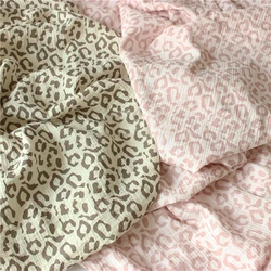 135x50cm Double-Layer Gauze Leopard Cotton Crepe Home Wear Pajamas Fabric