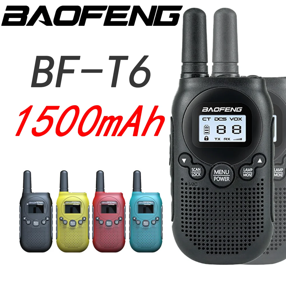 

Baofeng BF-T6 Комплект из 2 раций для кемпинга | Беспроводная радиосистема дальнего действия | Трансивер PTT Двусторонний домофон