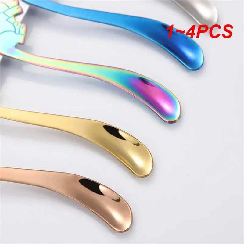 1~4PCS Teaspoon Tableware Exquisite Appearance Food-grade Stainless Steel Cute Dog Shape Seven Colors Available