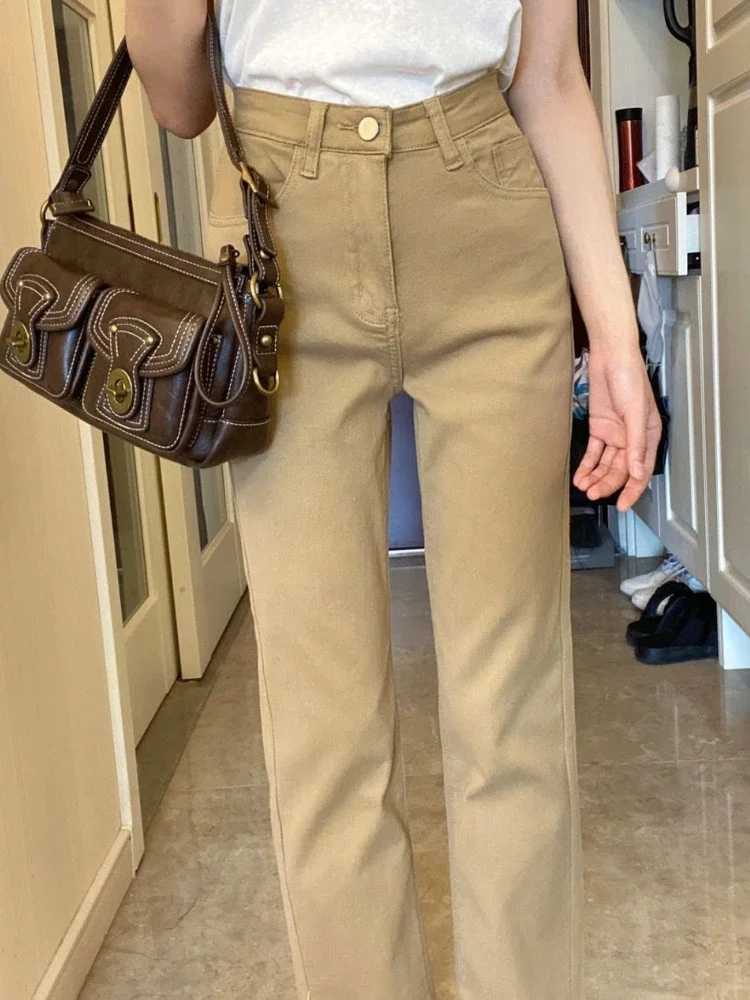 

Denim Jeans Women Vintage Spring Solid Simple All-match Korean Style Ladies Temperaments Elegant Fashion Popular Loose Chic New