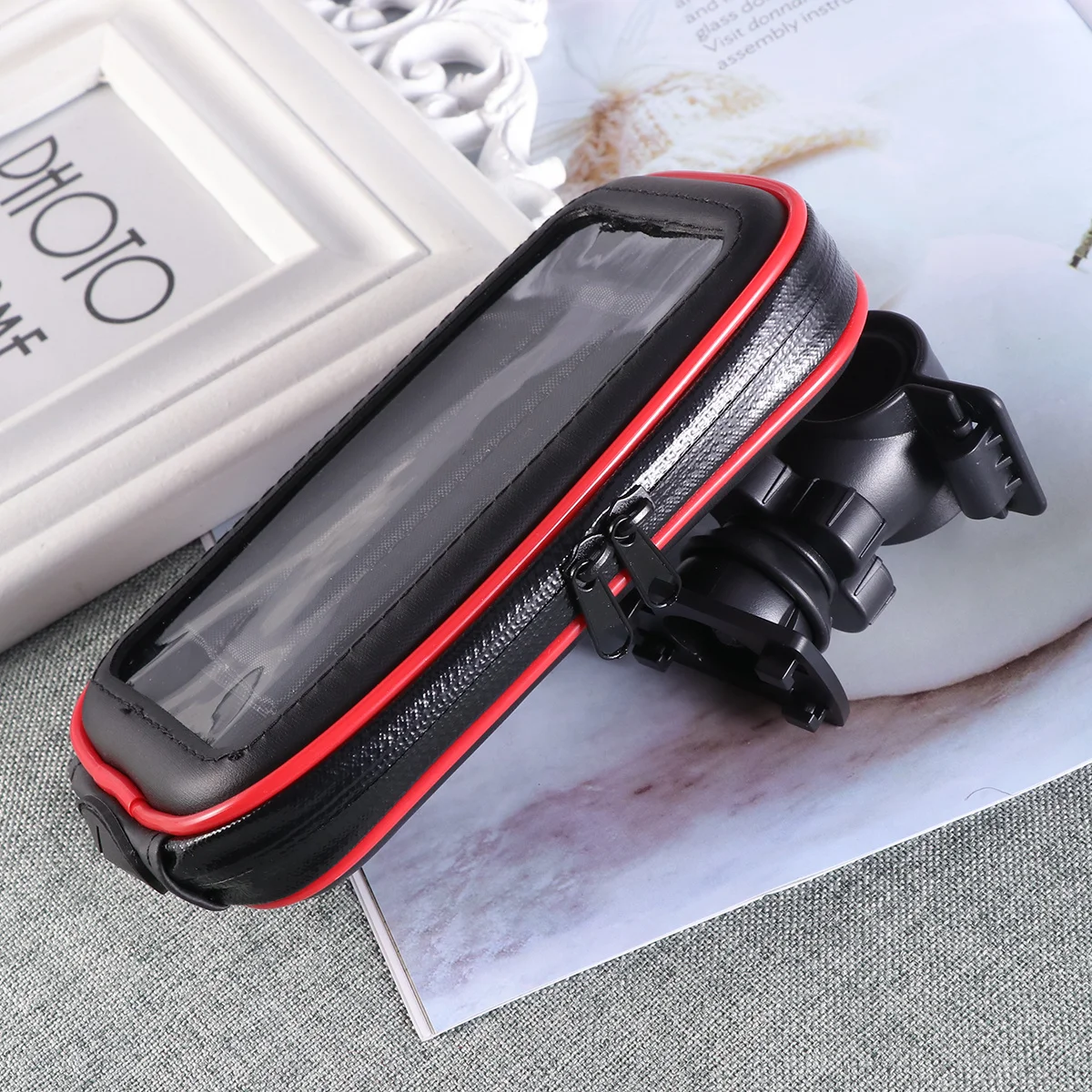 

Waterproof Pouch Handlebar Bike Bag with High Touch Screen Window for Phone Protection Dry Storage Kayaking Snorkeling Travel