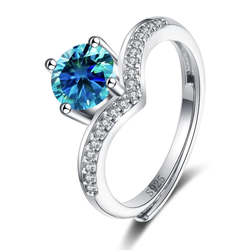 

925 Sterling Silver Fashion Versatile Crown Princess One Carat Zircon Ring Birthday Party Anniversary Gift