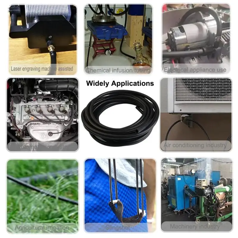 خرطوم وقود مطاطي من النتريل 3 مم إلى 19 مم ID 3/1 متر طول خرطوم البنزين/المكربن (مقاوم للزيت الأسود)