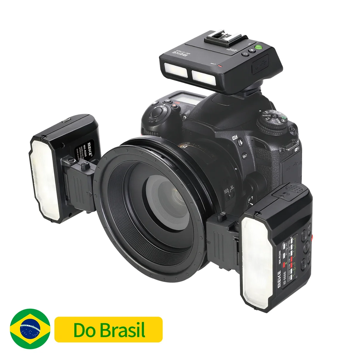 Flash Macro Meike MK-MT24 Twin Lite para Câmeras Nikon/Canon/Sony 70D/60D/60Da/80D/90D/5D/5D2/5D4/760D