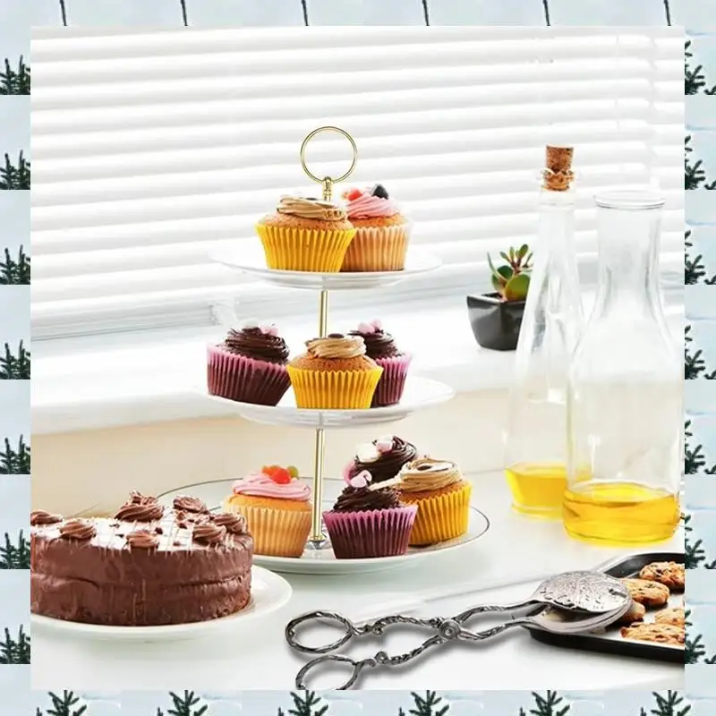 ABLG Fruit Salad Cake Clip Zinc Alloy Snack Pastry Clamp Self-Service Clip Food Serving Tongs Baking Barbecue Tool