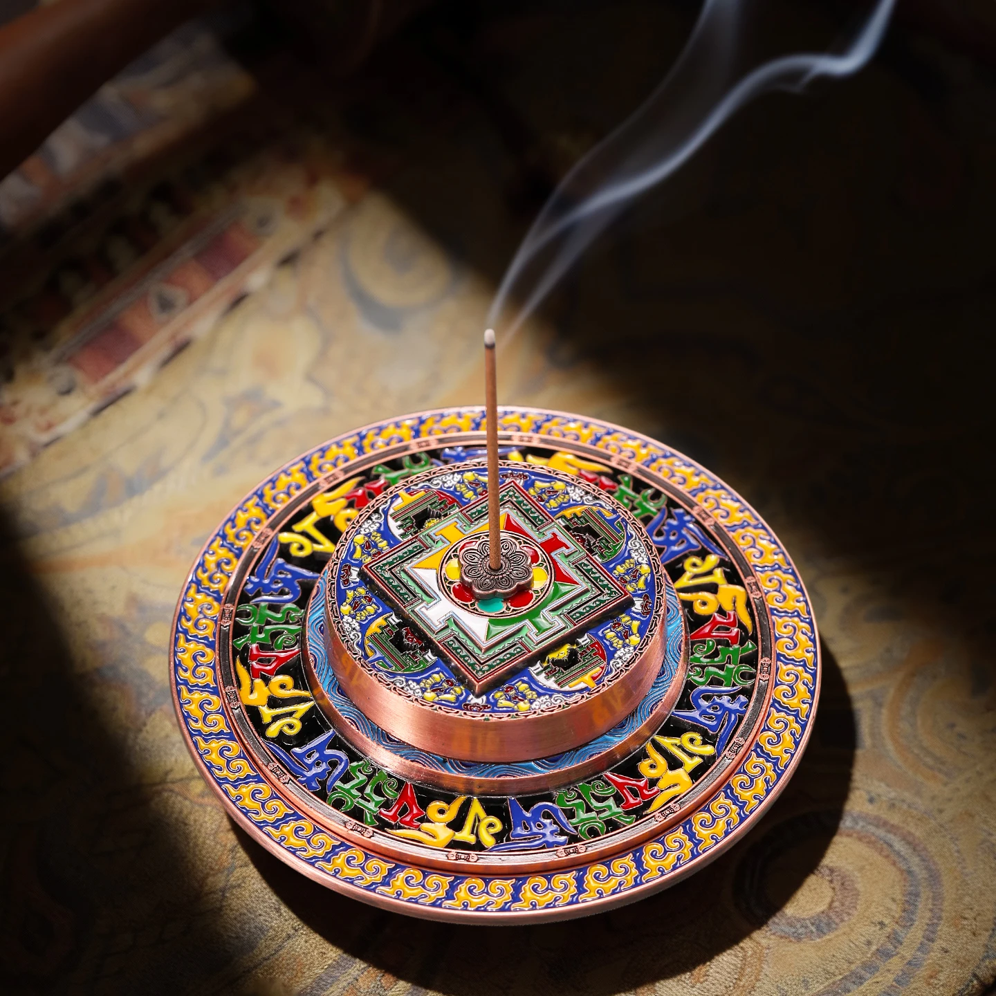 Tibetan Five-Color Incense Tray Holder Indoor Incense Burner Line Incense Tray Incense Decoration Ornaments
