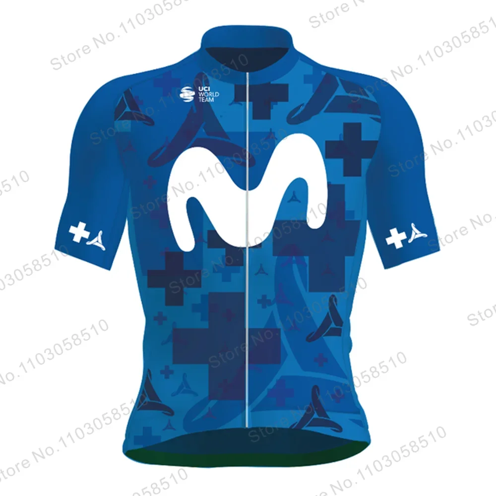 Movistar Summer 2023 New Team Men Cycling Jersey Clothing Black Short Sleeve Breathable Quick Dry Cycle Jersey Clothes Spain