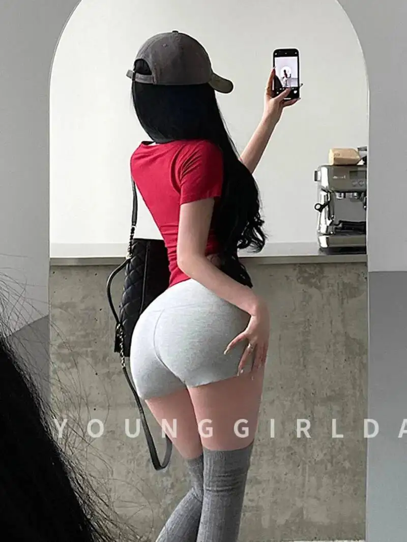 Pure Desire Spicy Girl Sexy High Waist Elastic Tight Skin Sports Leisure Shorts Hip Hugging Hot Fashion Women Summer Korean Q8BV