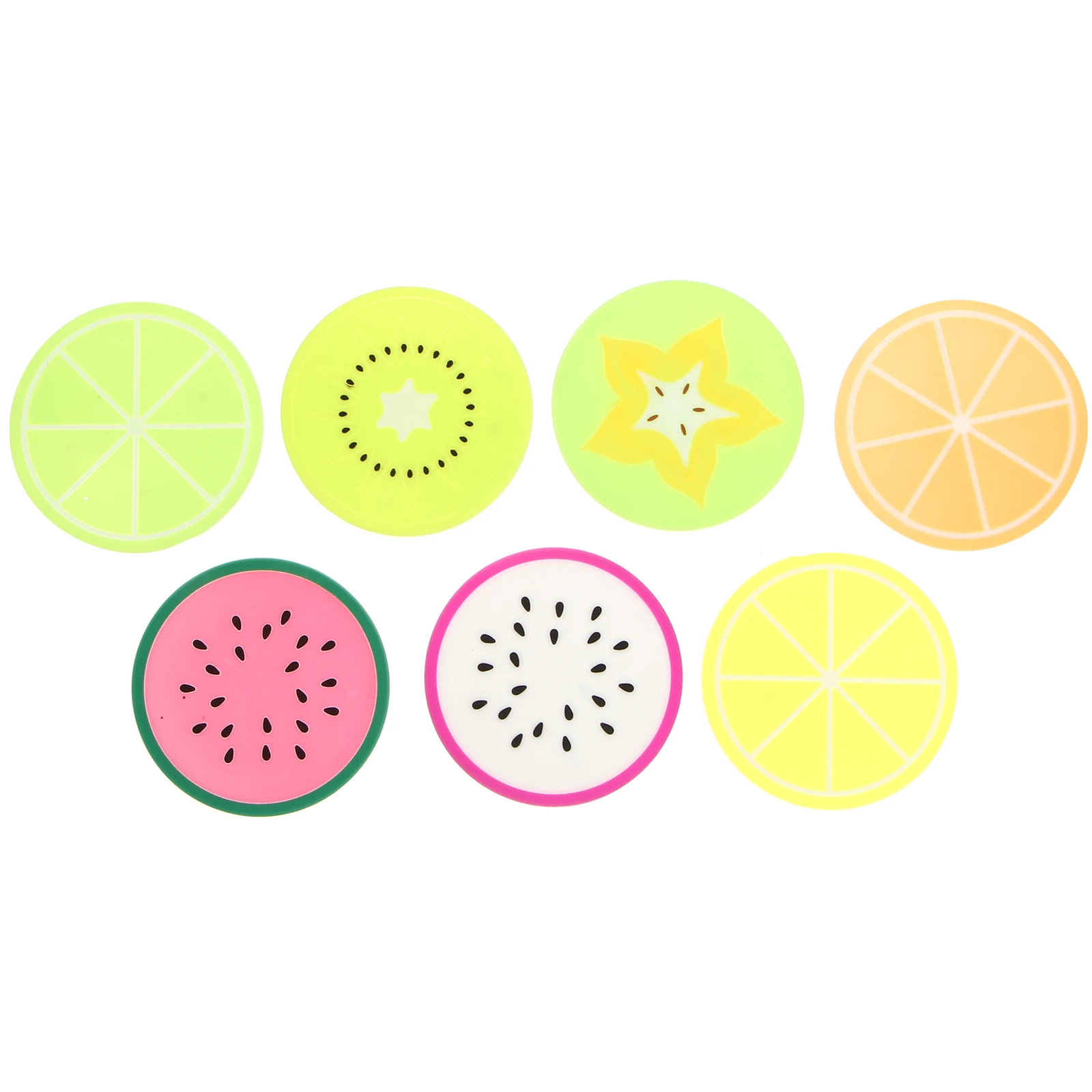 

14pcs Silicone Coasters Non Slip Heat Resistant Cup Mats Protect Surface scratches leaks Suitable Home Cafe Restaurant Fruit