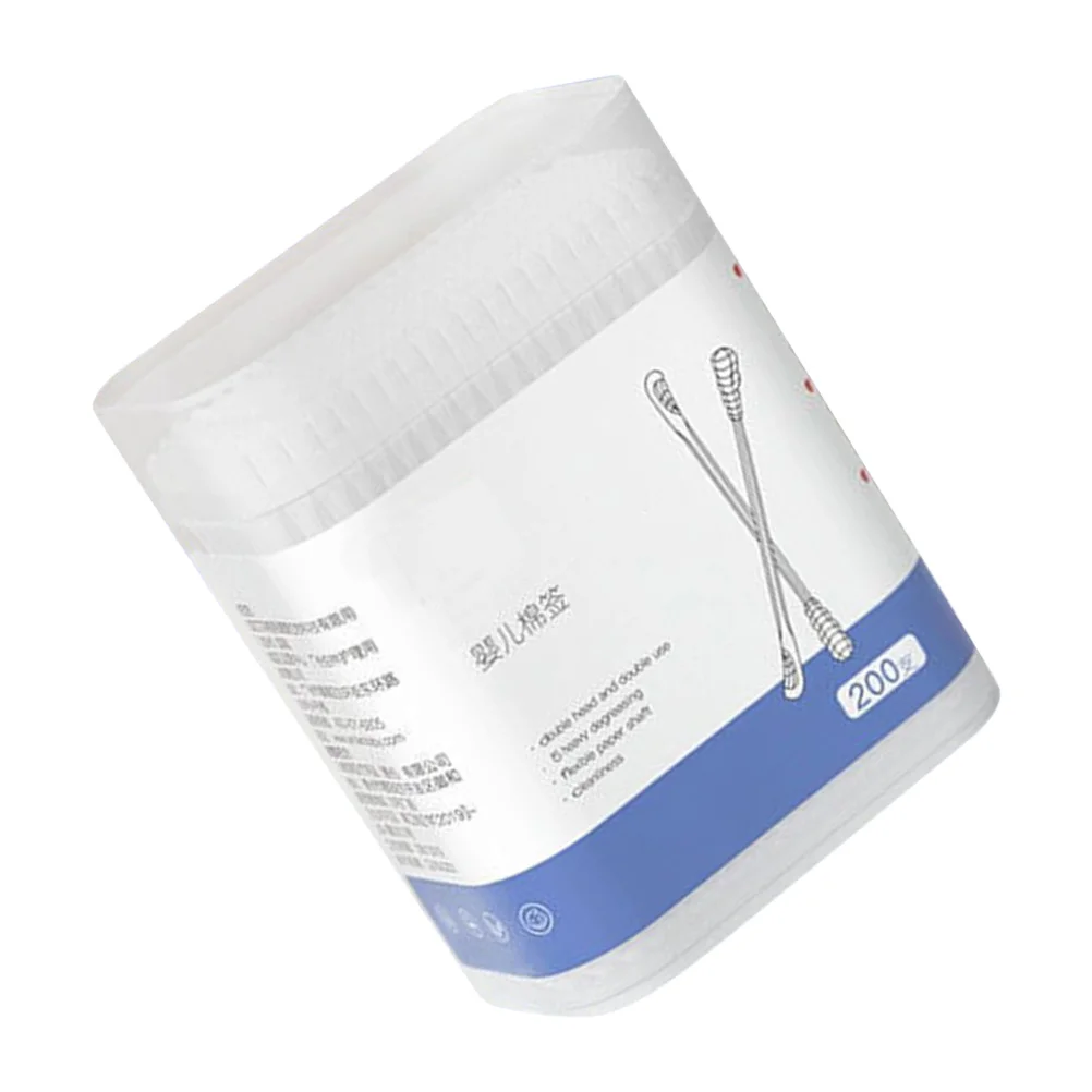 1 boîte de coton-tige pour bébé, Double tête, sans danger pour les oreilles, le nez et les yeux, dissolvant de cire, bâtons applicateurs pour enfants, coton jetable