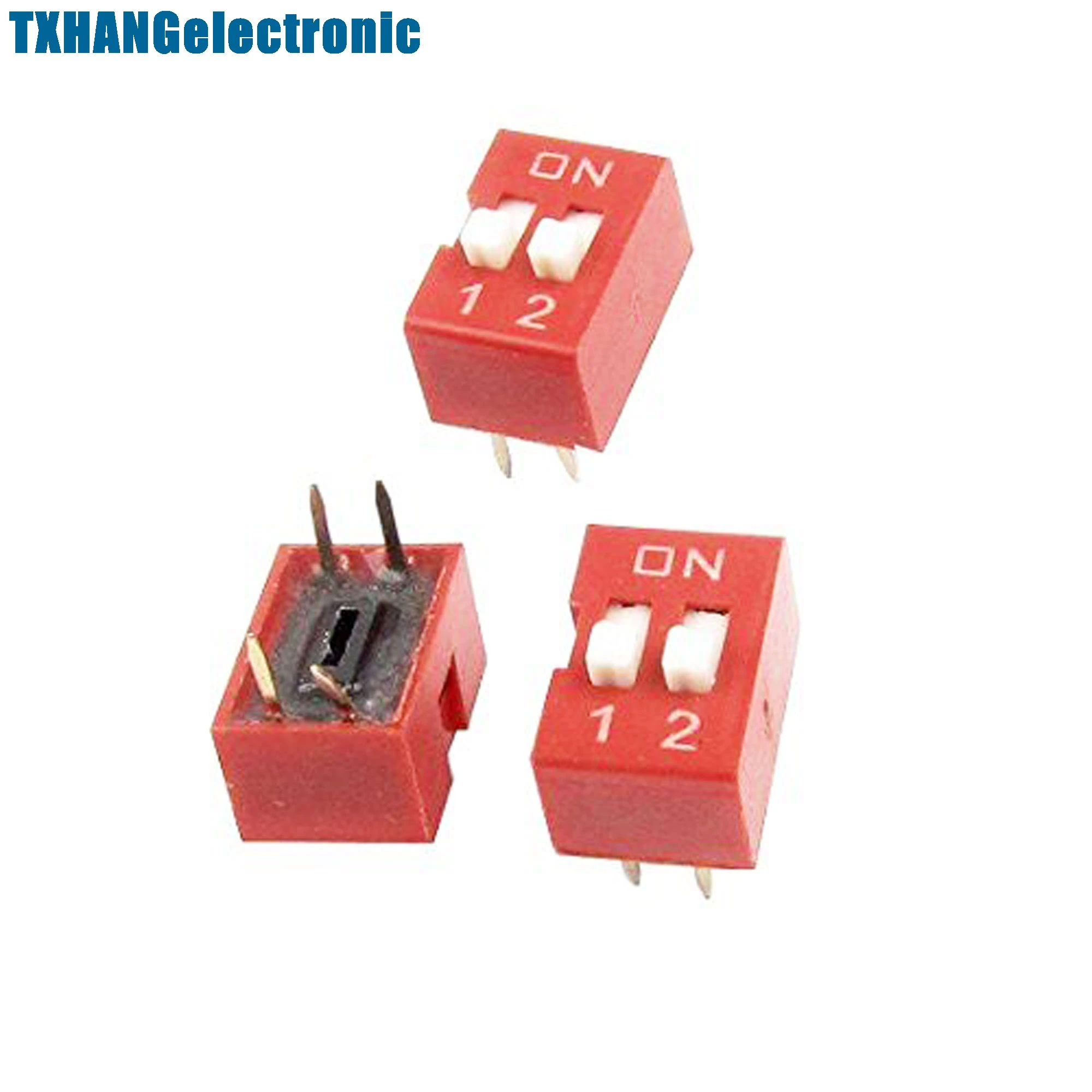 10Pcs Slide Type Switch Module 2.54mm 2 Position Way DIP Red Pitch diy electronics