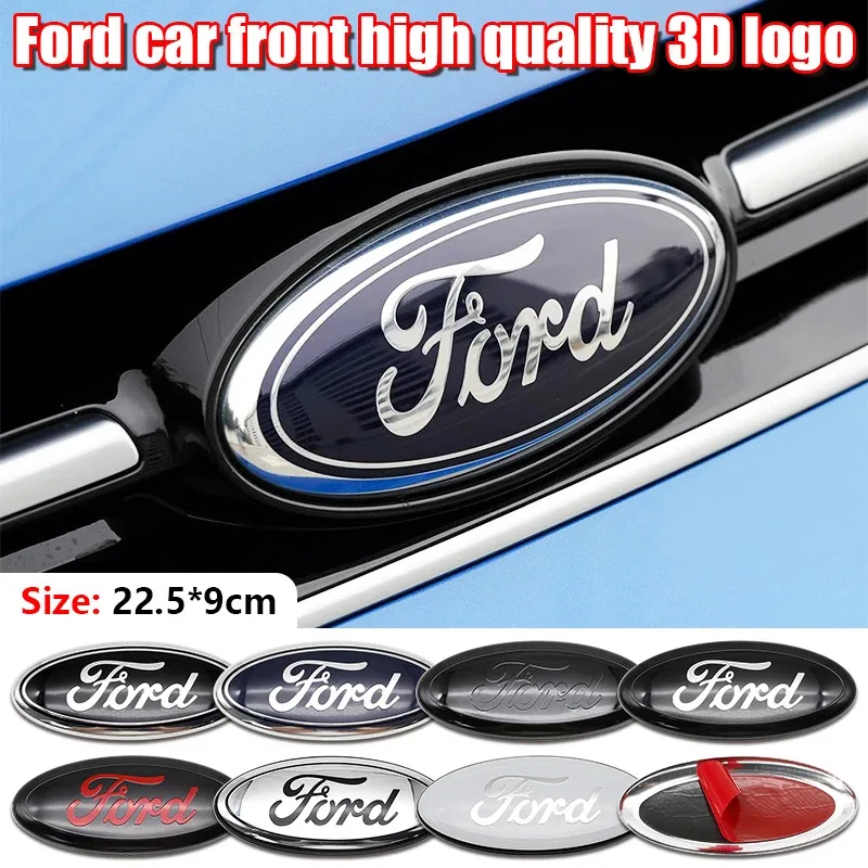 

1PC For Ford Fusion Focus Kuga Mondeo Fiesta Transit EcoSport 22.5x9cm Metal Front Rear Emblem Badge Trunk Hood Aluminum Decal
