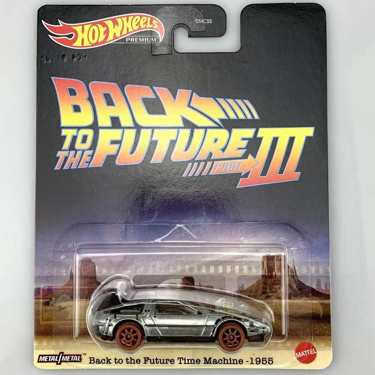 Hot Wheels Preium Dmc55 Entertainment Culture Back To The Future Time Machine-1955 Limited Collection 1:64 Diecast Model Car Toy