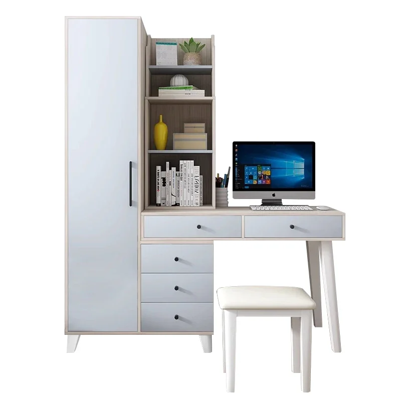 Escritorio moderno para el hogar, dormitorio de estudiantes, escritorio de oficina para empleados, escritorio para ordenador individual con cajón de almacenamiento y estante para libros