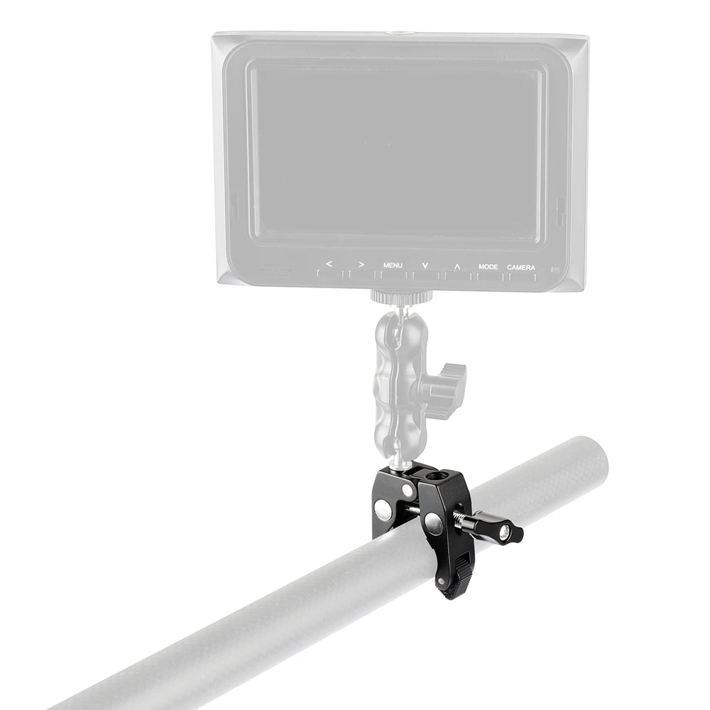HDRIG Siêu Kẹp Càng Cua Ống Kẹp Với 1/4 "-20 3/8"-16 Gắn Thanh Kẹp (Đen tay Cầm Chữ T) dùng Cho Ống Nước Bàn Camera Lồng Nhôm