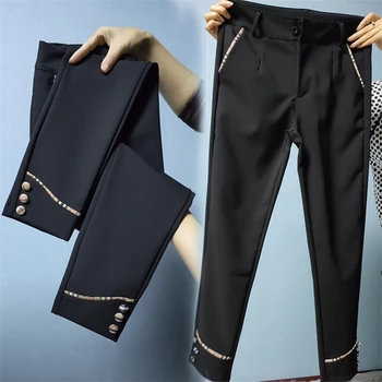 Women Pants Spring Autumn Loose Grandma Pant Casual Pants Straight Trousers