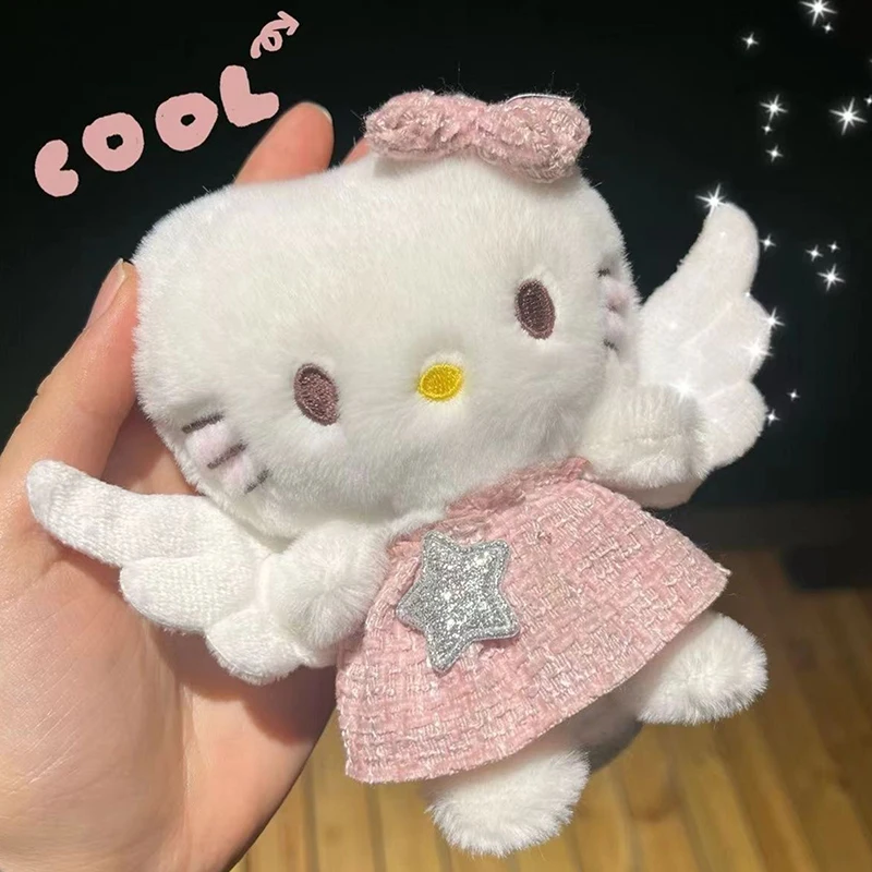 Sanrio Hello Kitty Plush Doll Keychain Pendant Girls Gift Cartoon Kt Cat Stuffed Plushies Key Ring Bag Accessories Kids Toys