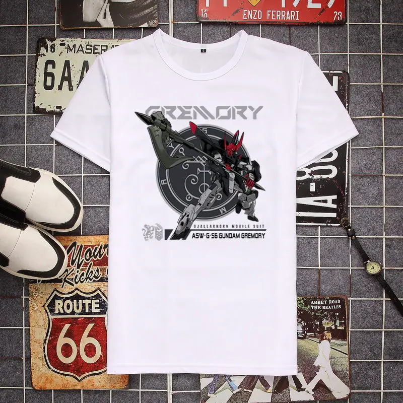

Anime Peripheral Bandai Unicorn Yuanzu Gundai Bandai Short Sleeve T-Shirt Men's and Women's Trendy Brand Top Summer