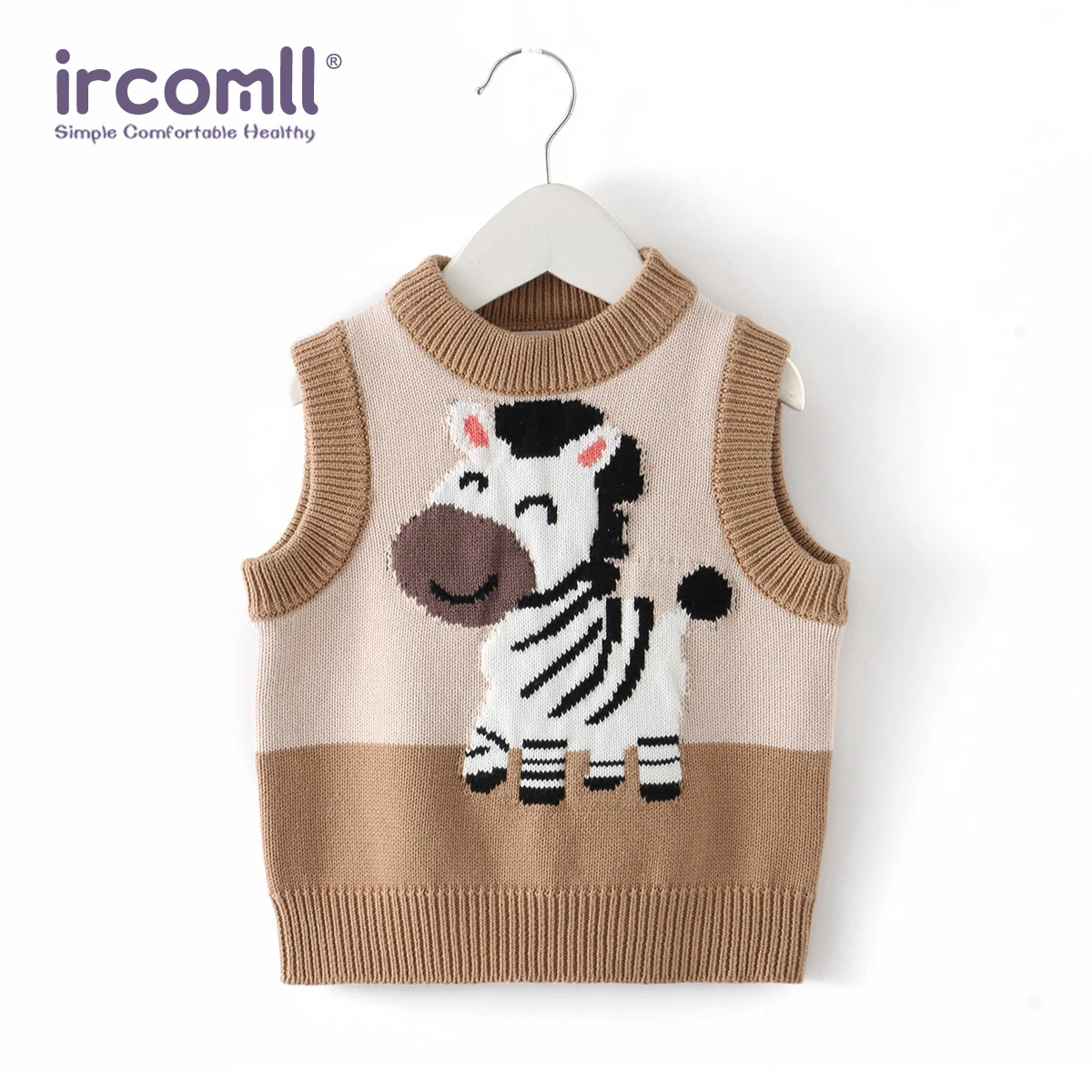 Ircomll Knitted Children's Vest Korean 1-6Y Kids Cotton Cartoon Vest Tops Sleeveless Sweater Waistcoat Casual Outerwear