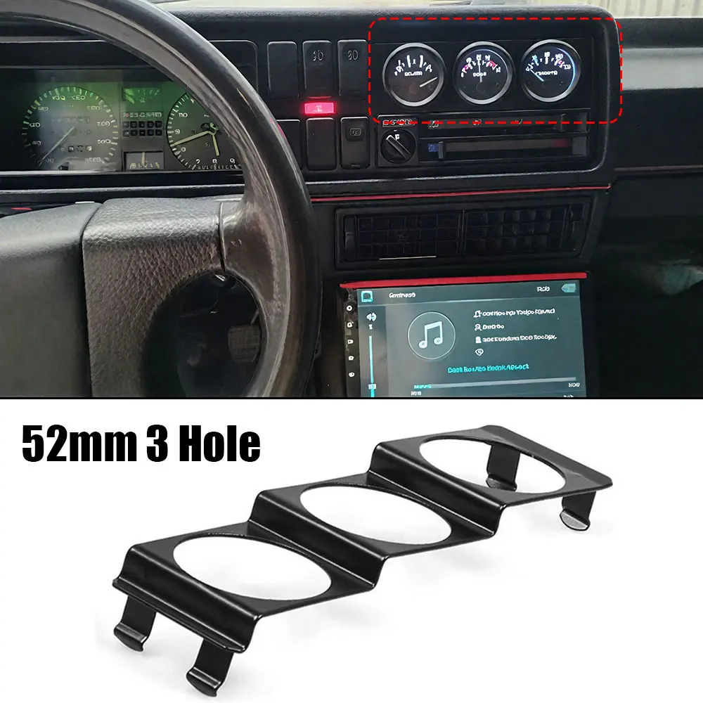1pc Universal Car Dashboard 3 Hole Gauge Radio Holder Instrument Panel 52mm Single DIN Slot Meter Pod Mount Auto Accessories - Image 3