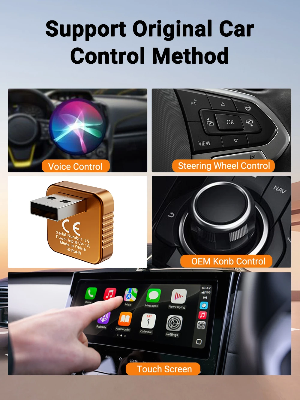 2026 2-in-1 Kabelloser CarPlay Dongle Kabelloser Android Auto Adapter AI Smart Box Intelligente Autosysteme für Fahrzeuge mit Kabel-CarPlay – Detail 7