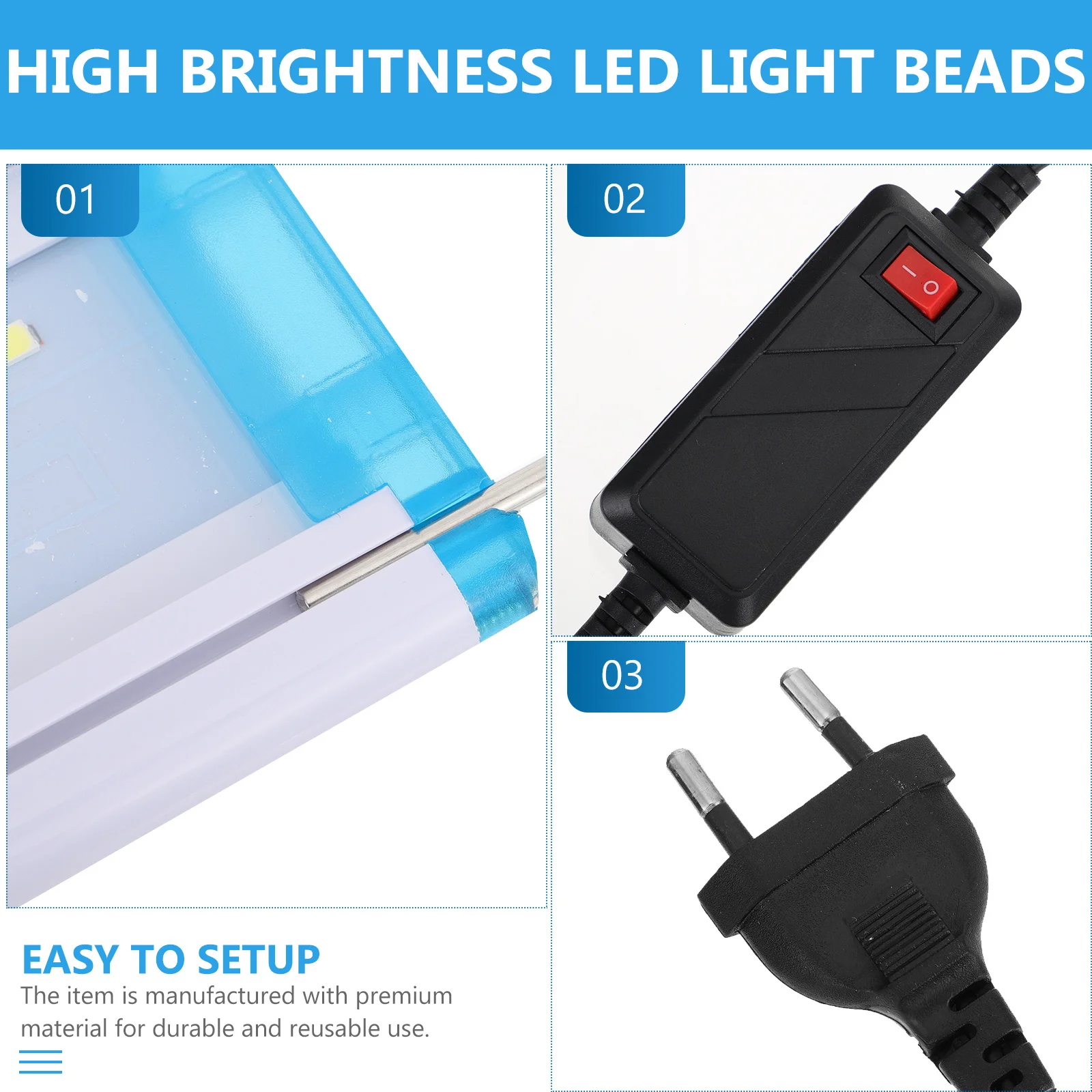 

1Pcs Aquarium Light Fish Tank LED Lamp High Efficiency Leds Long Service Life Minimal Depreciation Stable Performance for Tank