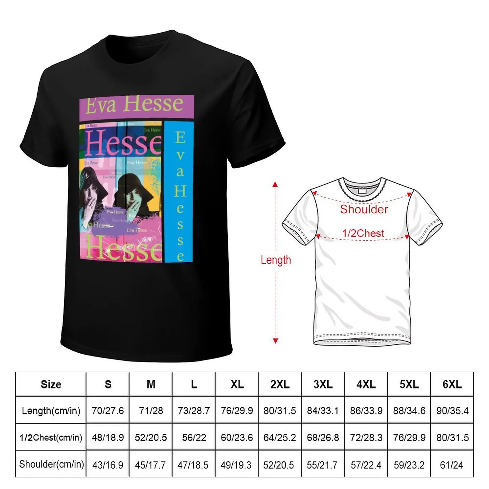 Eva Hesse portrait T-Shirt All Match Print Short Sleeve Top