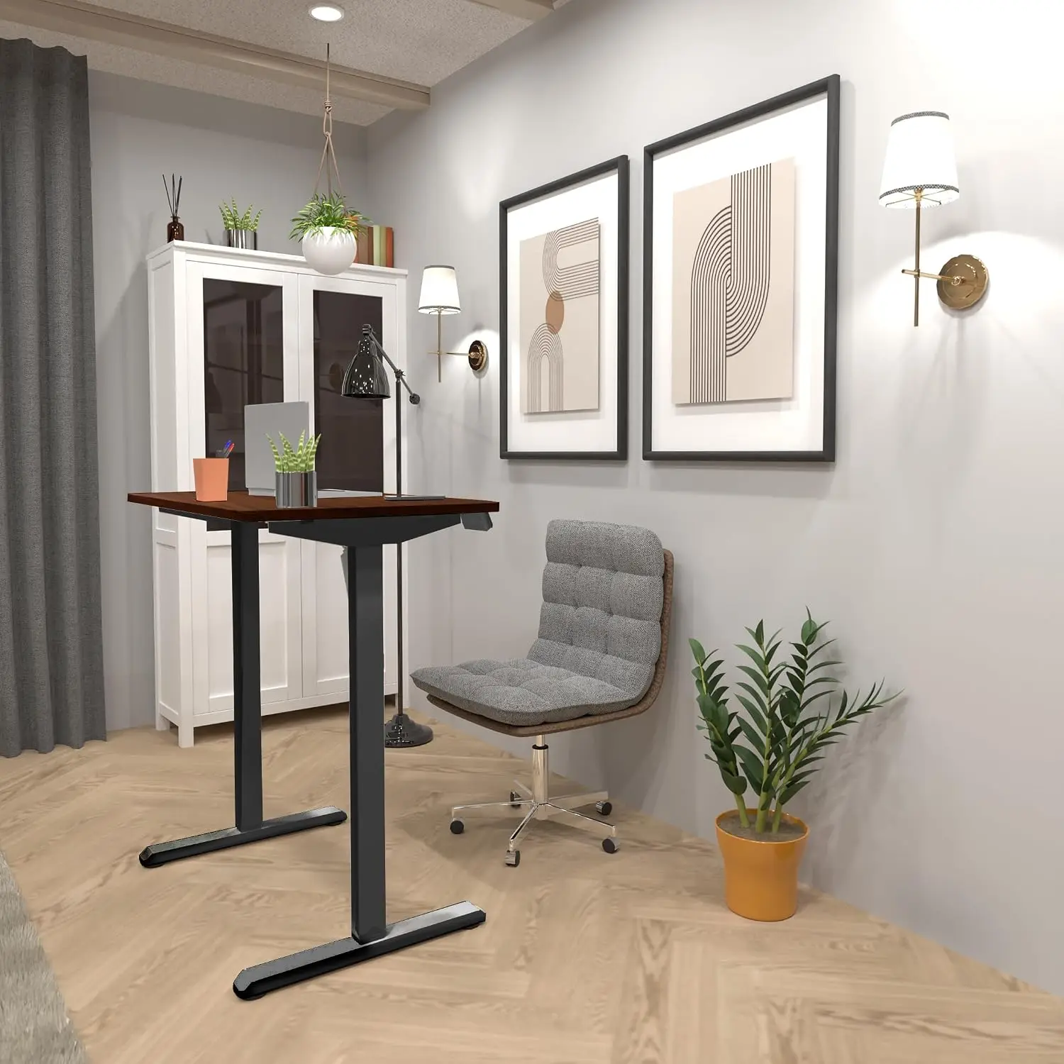 Motorized Standing Desk Height Adjustable Sit Stand Home Office Ergonomic Workstation Memory Presets 40x24 Black, Customized