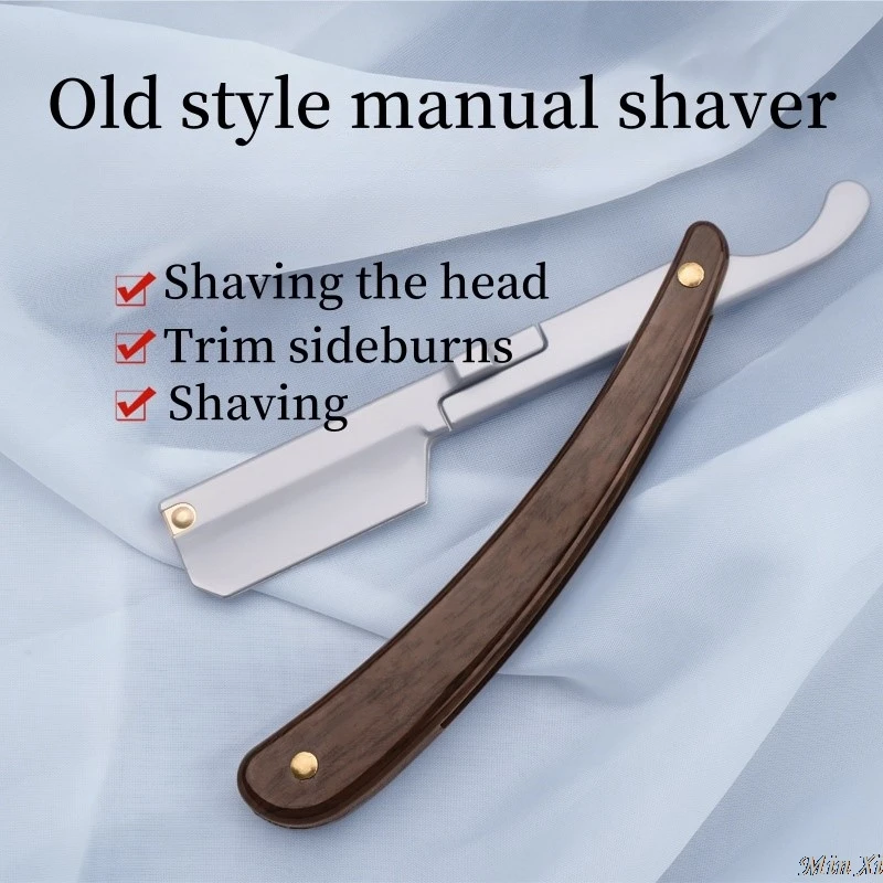 Oldstyle Manual Folding Men's Shaver For Trimming Sideburnsshaving Heads And Hairstylinga Specializedshaving Tool Forhair Salons