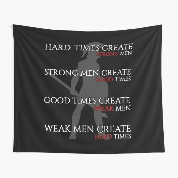 

Hard Times Create Strong Tapestry Travel Hanging Yoga Living Room Beautiful Decoration Decor Colored Printed Wall Towel Home