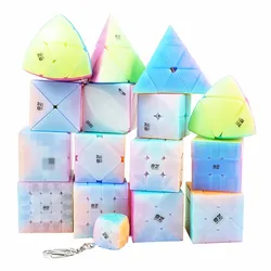 QiYi küp jöle sihirli küp 2x2 3x3 4x4 5x5 piramit anahtarlık hız küp eğitim Cubo Magico bulmaca oyuncak çocuklar için çocuk hediye