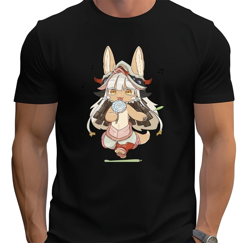 

Made In Abyss Cute Nanachi Tshirt Graphic T Shirt Punk Hot Sale 100% Cotton O-neck Men's Tees Harajuku Streetwear
