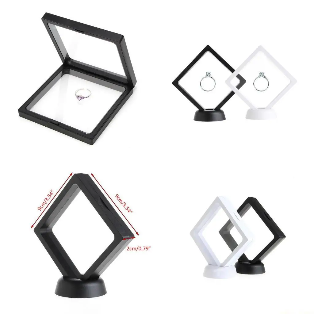 

31BF PE тонкая пленка 3D плавающая рамка-держатель для монет для чехла черного цвета для w / Sta