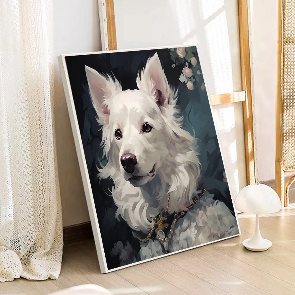

SDOYUNO Painting Paints By Numbers Handiwork Cute pet dog Animals Adult Drawing Brushes Handmade Diy Set Oil Wall Decororation