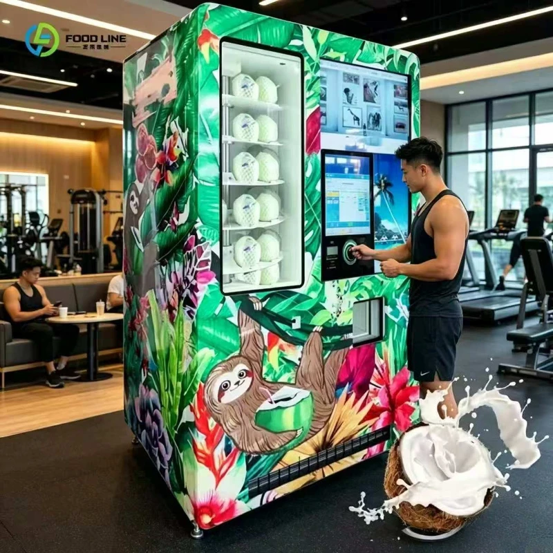 Customized Coconut Vending Machine Self Service Commercial Stainless Steel with Multiple Payments for Fresh Coconut Water