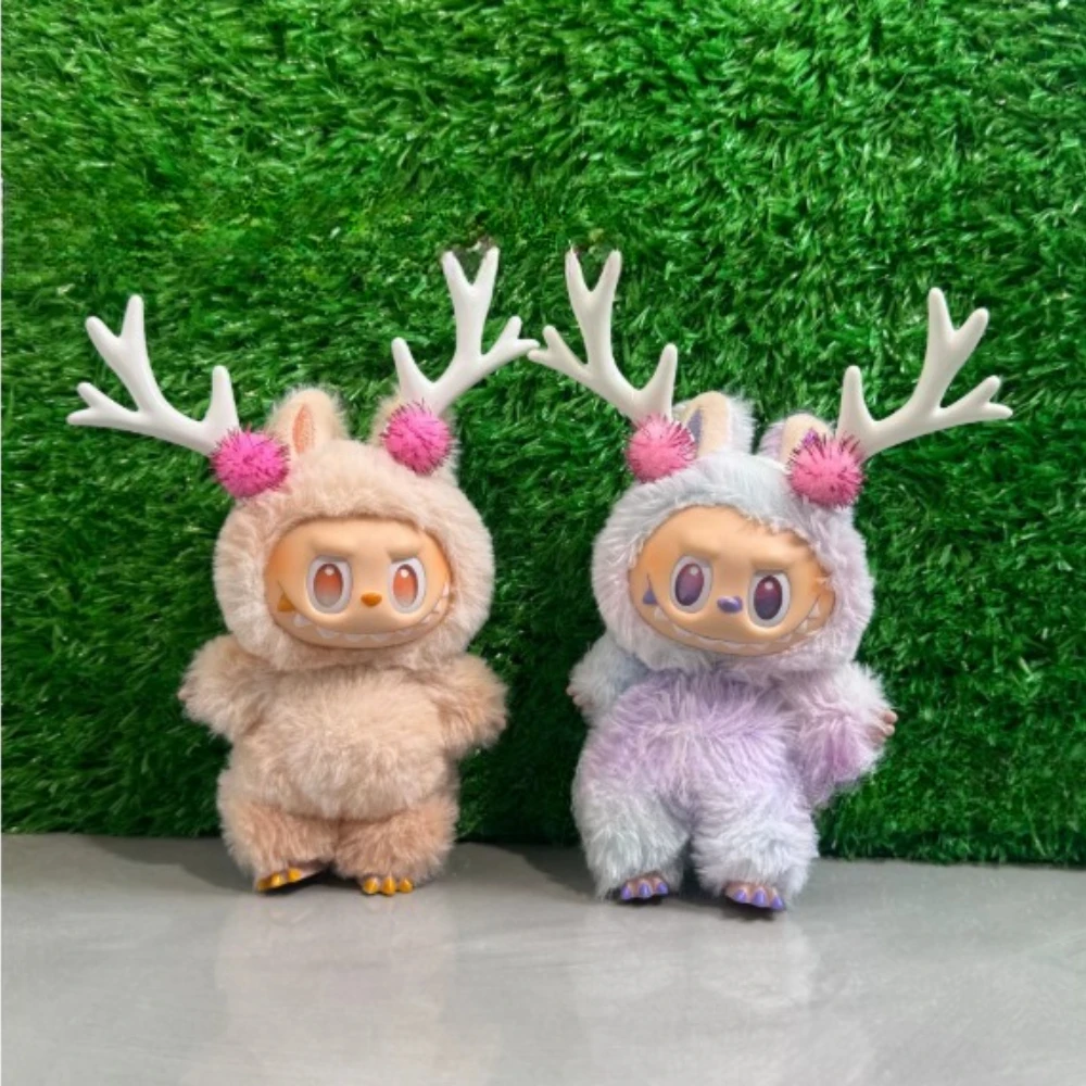 15/17cm 라부부 액세서리 크리스마스 선물 니트웨어 의상 루돌프 뿔 머리핀 라부부 옷