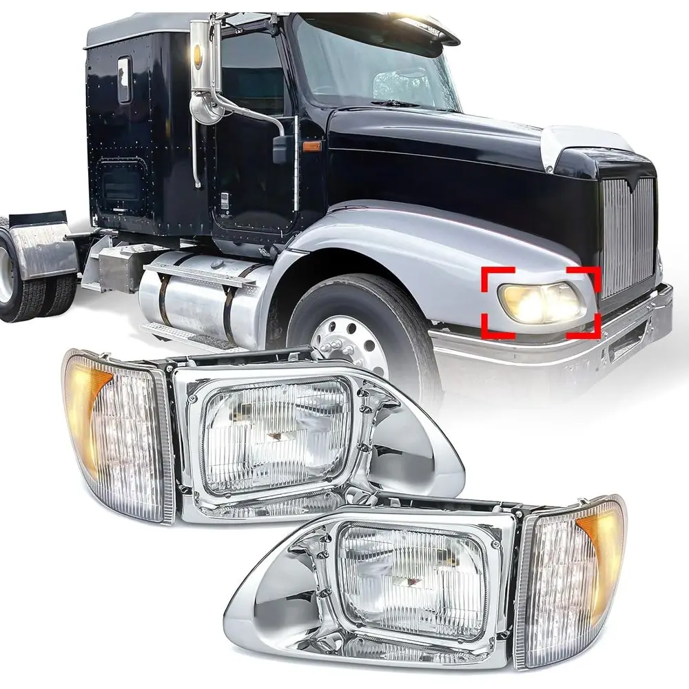 

Светодиодная фара в сборе для International 5900 9200 9400, передняя фара с дальним и ближним светом, указателем поворота, проектором, левая, на замену