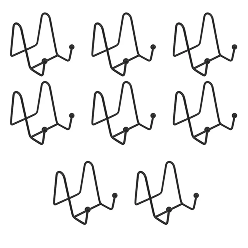 

A93E-8 шт. черный железный мольберт, держатель для тарелок, подставки для дисплея, металлические держатели рамок из проволоки для фотографий