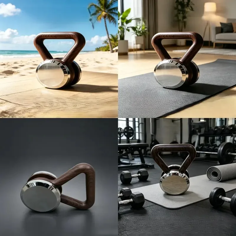 Adjustable Walnut Kettlebell Dumbbell Stainless Steel Core Ergonomic Handle Eco Friendly Portable Home Fitness Equipment
