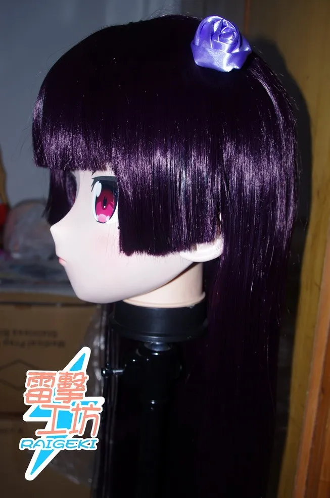(KM91810)Top Quality Handmade Female Resin Full Head Cosplay Japanese Role Play Gokou Ruri Anime Kigurumi Mask Crossdresser Doll
