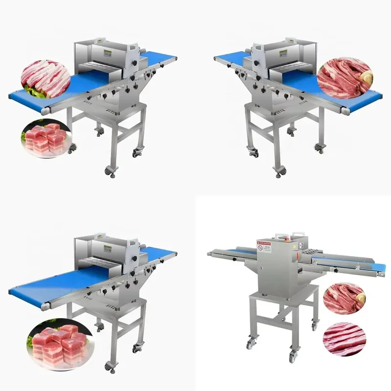for Industrial Automatic Stainless Steel Meat Strip Cutting Machine Large Capacity Automatic Meat Slicer