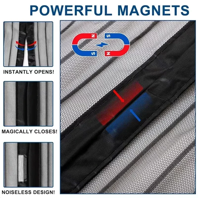 Portable Magnetic Mosquito-Proof Door Curtain Automatic Closing Windproof Design And Fly Must-Have Summer