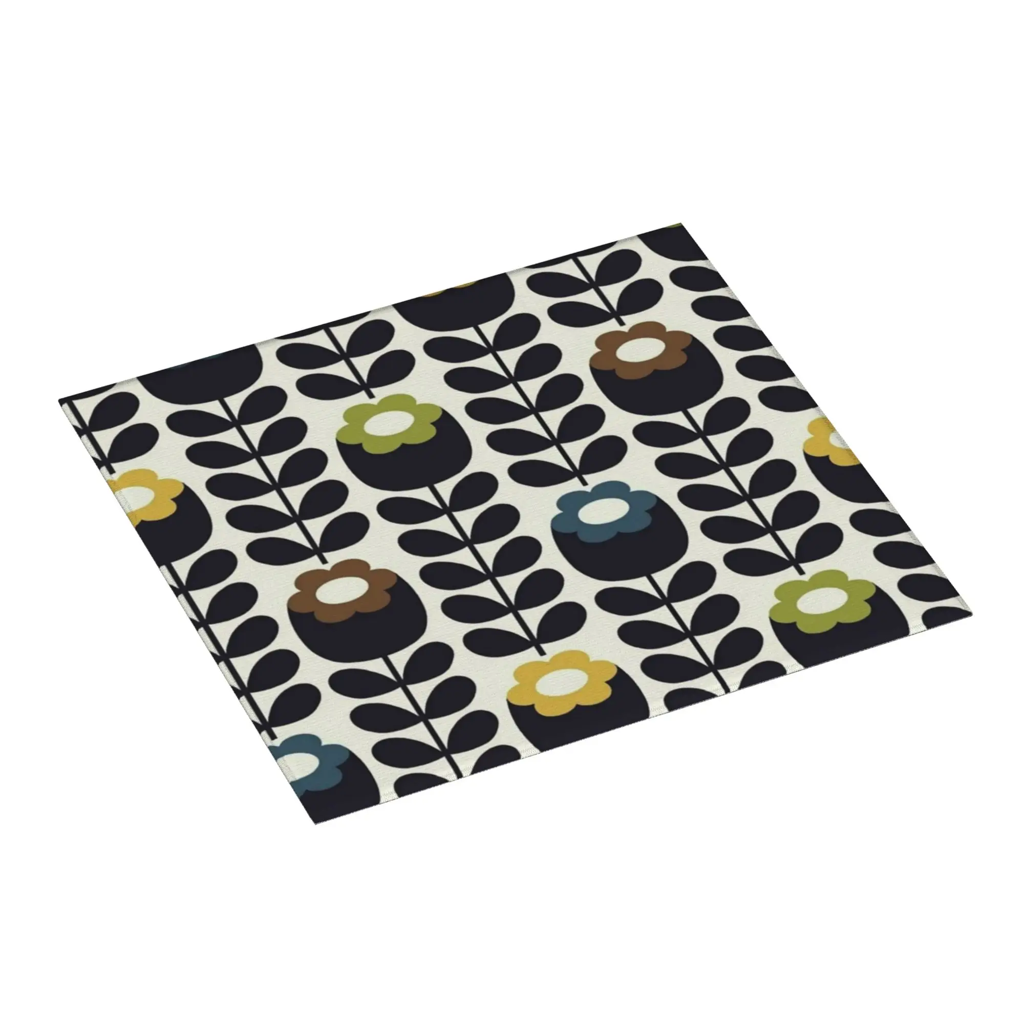 Orla Kiely Floral Fabric Non Slip Kitchen Counter Protector Mat Barware Tableware Reusable Bathroom Drying Mat For Kitchen