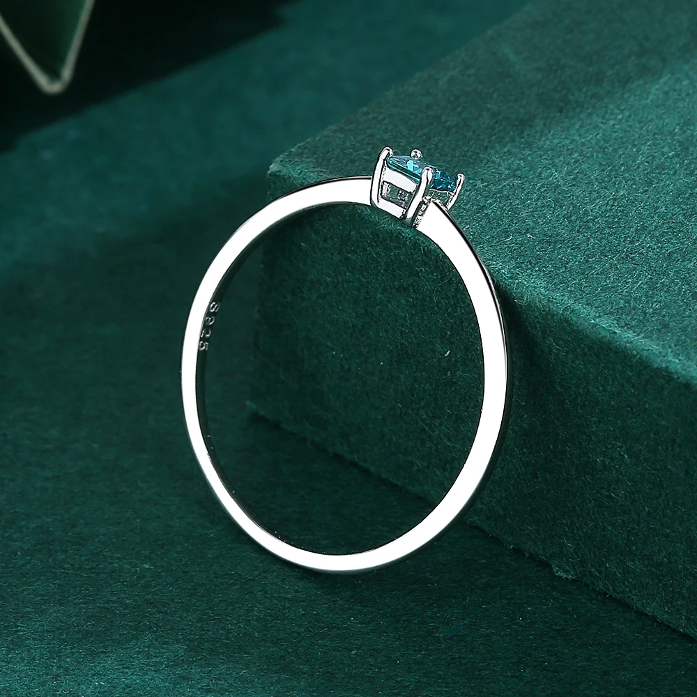 2022 NEW Delicate Paraiba Square Emerald Original S925 Sterling Silver Couples Rings For Women Sapphire Full Diamond Gif Jewelry